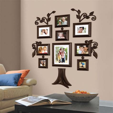 NEW 9 Piece Family Tree Wall Photo Frame Set Picture Collage Home Decor ...