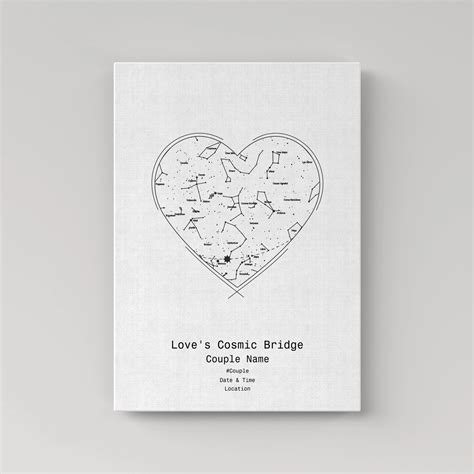 Love in the Stars | Heart-Shaped Personalised Star Map | Valentine ...