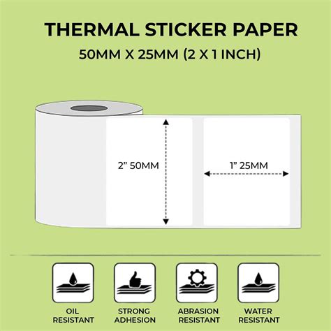 Shreyans (50x25) 2x1 Direct Thermal Labels | No Ink | 500 Labels in On ...
