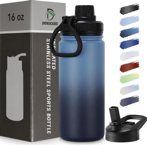 DOMICARE 16 oz Kids Water Bottle for School Stainless Steel Double Wall ...