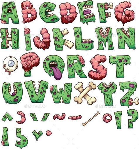alphabet zombie font