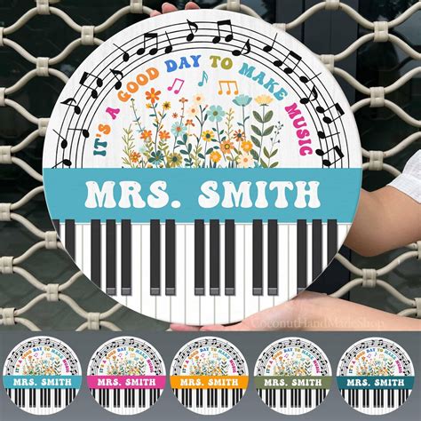 Custom Music Teacher Door Hanger, Music Teacher Gift, Music Name Sign ...
