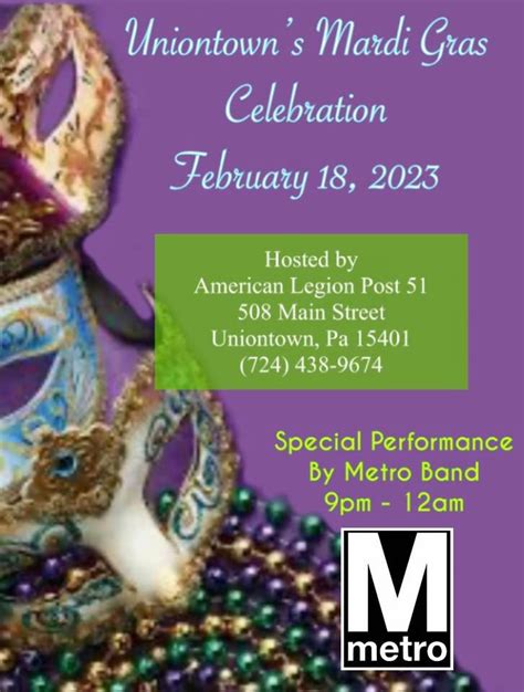 Uniontown’s Mardi Gras Celebration, American Legion Post 51 Uniontown ...