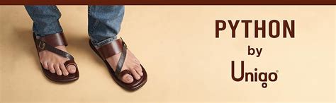 Buy Unigo Stylish Chappals For Men | Size -10, Python-Black ...