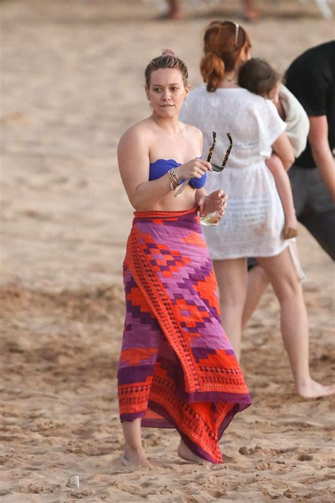 Hilary Duff in Bikini Top at the Beach in Maui 02/07/2016 - celebsla.com