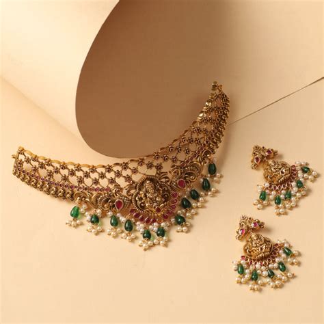 Buy Keeka Antique Temple Choker Set | Tarinika - Tarinika India