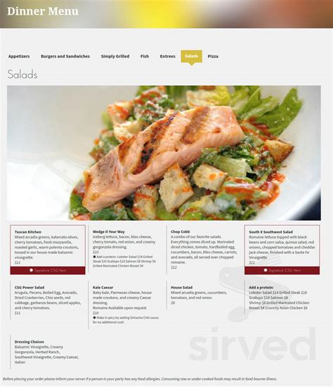 Center Square Grill menu in East Longmeadow, Massachusetts, USA