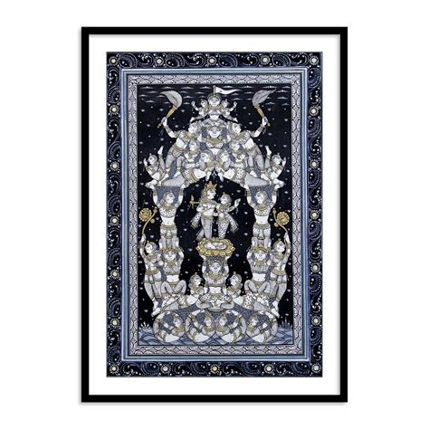 Radha Krishna Black & White Patachitra Painting | Beautiful Patachitra ...
