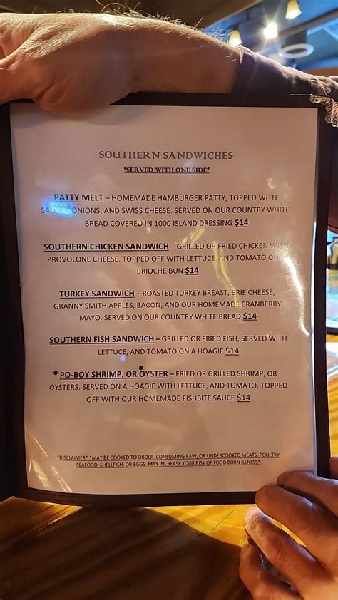 Menu at Southern Roots Bar & Grille, Monroe