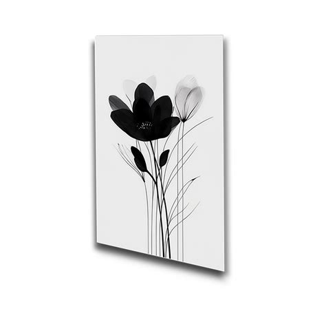 Monochrome Floral Elegance: Wall Art Canvas Paintings Set of 4 – Nestroots