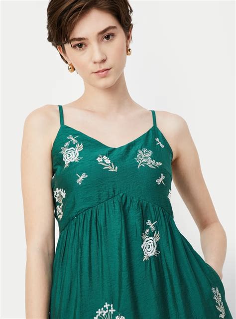 Buy Women Embroidered A-Line Tiered Dress Online at just Rs. 1299.0 ...