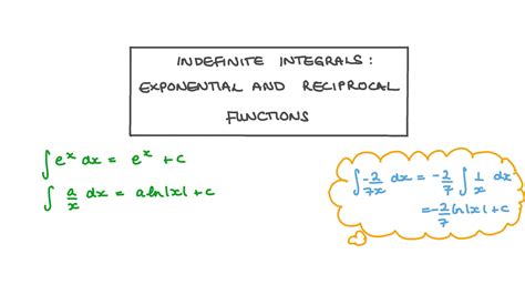 Video: Indefinite Integrals: Exponential and Reciprocal Functions | Nagwa