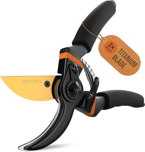 Astorn Pruning Shears Garden Shears, 8.5" Premium Titanium Bypass ...