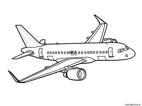 Jet Airplane - Free Printable Coloring Page