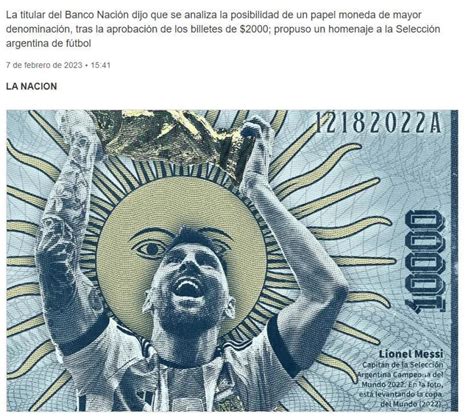 面额一万比索 阿根廷央行或发行梅西头像钞票 - 全球新闻流 - 六度世界