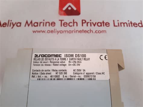 Socomec isom ds100 earth fault relay 46110602 – Aeliya Marine Tech