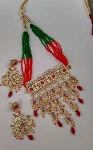 YuviKrissh Rajputi Aad/ Necklace With Earrings For Women & Girls Cubic ...