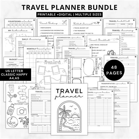 Buy Ultimate Travel Planner Bundle Printable Travel Itinerary Printable ...