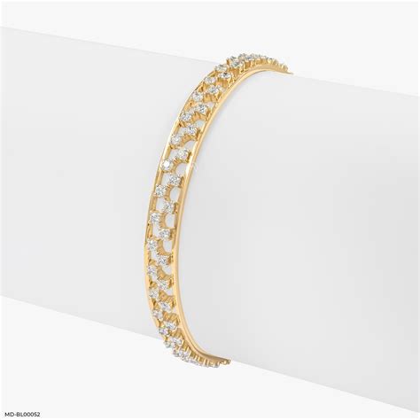 Timeless Trace Diamond Bangle 18K Yellow Gold – Maiora Diamonds