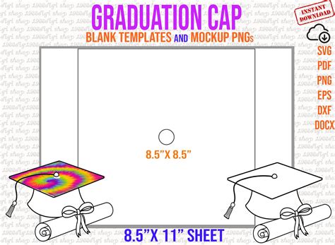 Graduation Cap Template, Blank Graduation Cap, Graduation Cap Svg ...
