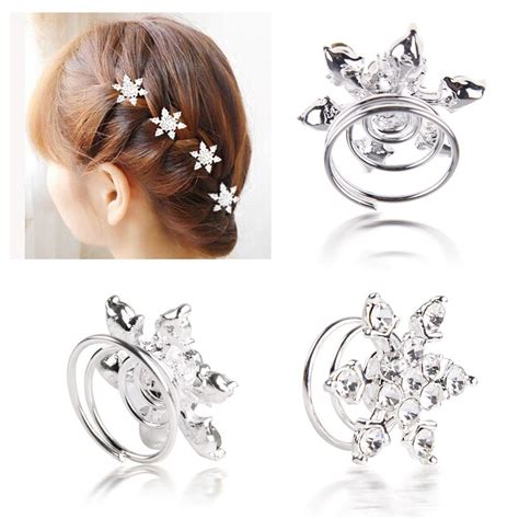 El Regalo Rhinestone Diamate Crystal Wedding Bridal Hair Spin Pins ...