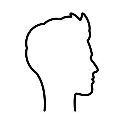 Premium Vector | Face outline of male or man human head profile silhouette vector icon in a ...