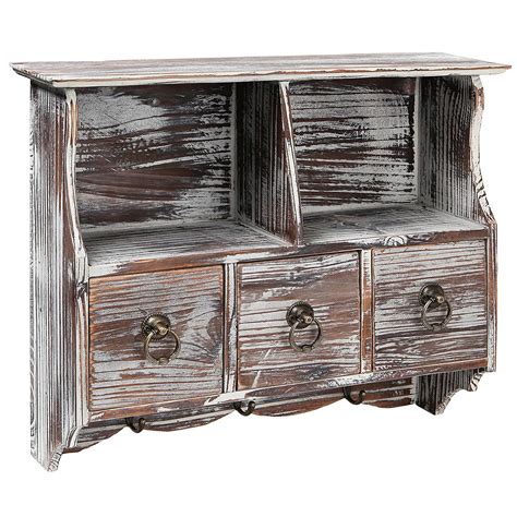 White Whale Wooden Wall-Mounted Organizer Shelf Rack/Wall Cabinet with ...