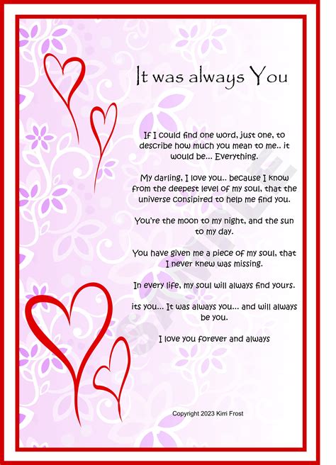 It Was Always You Love Poem - DIGITAL DOWNLOAD - Etsy