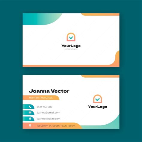 Gradient human resources horizontal business card | Premium Vector