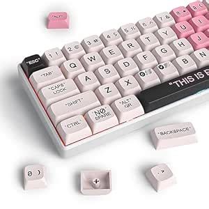 Guffercty kred Cute PBT XDA Keycaps 144 Keys Pink Heart Custom Keycaps ...