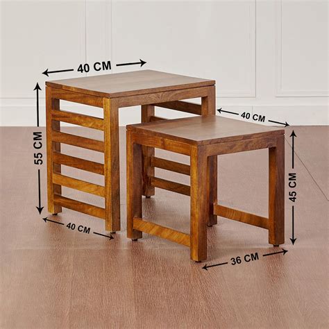 Buy Adana Mango Wood Nest of 2 Tables - Brown from Home Centre at just ...