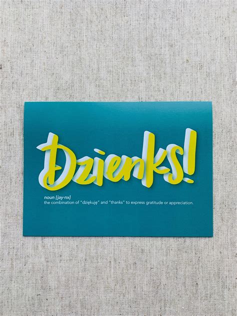 Polish Thanks / Dzienks / Dziękuję / Thanks /polish Greeting - Etsy