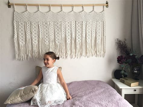 Modern Macrame Over Bed Art Wall Hanging Bedroom Tapestry | Etsy