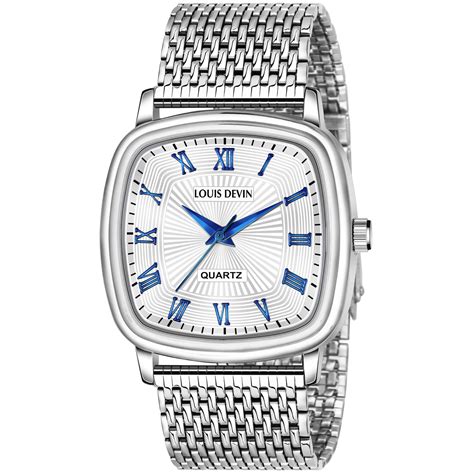 Buy LOUIS DEVIN Steel Chain Silver Dial and Band Analog Wrist Stainless ...