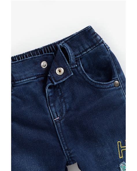 Buy Girls Jeans Text Embroidery - Blue Online at Best Price ...