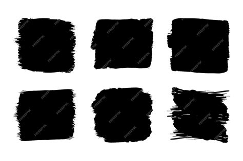 Paint brush rectangles | Premium Vector