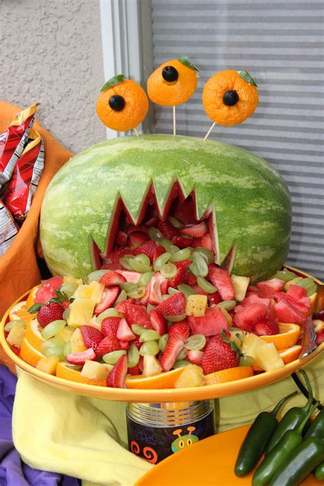 The Three Eyed Fruit Monster | Space party food, Space theme party ...