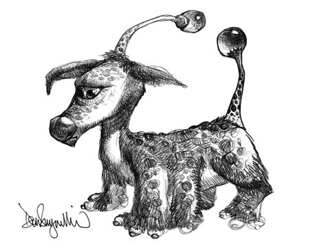 Alien Dog Drawing 的图像结果
