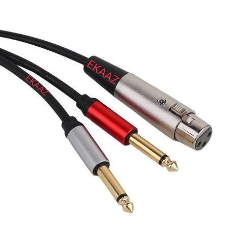 EKAAZ Premium Series XLR Female to Dual 1/4 inch Y Splitter Cable,24k ...