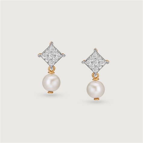 Ivory Charm Diamond & Gold Stud Earrings