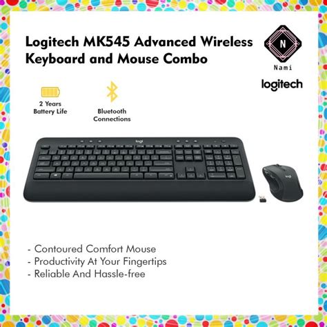 Image result for Logitech Mk545 Advanced Wireless Keyboard and Mouse Combo