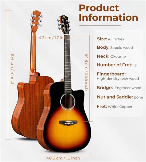 Vangoa Acoustic Guitar Bundle for Beginner Adult India | Ubuy