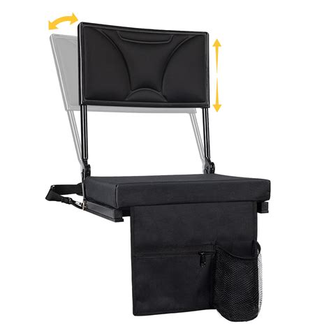Stadium Seats with Back Support, Adjustable High Back & Angles Bleacher ...