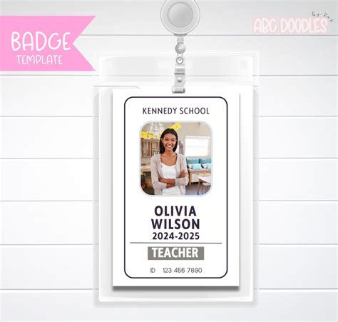 Teacher ID Card Template | Customizable Badge Template | Homeschool ...