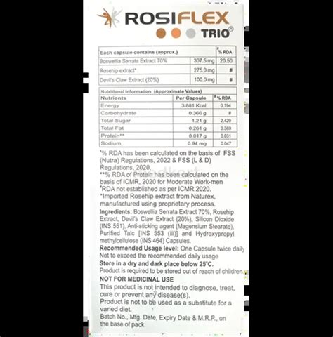 ROSIFLEX TRIO CAPSULE 14'S Price, Uses, Side Effects & Substitutes ...