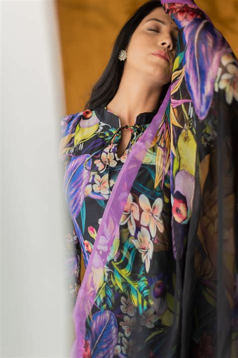 Designer Tropical Bird Set Cotton Salwar Suit For Women – Ibaadat By ...