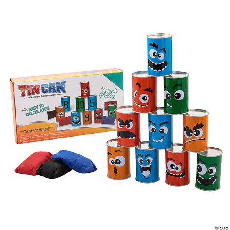 14 3/4" x 8 1/4" Tin Can Numbers & Expressions Sandbag Toss Game Set ...