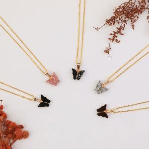 BRANDSOON Butterfly Shape pendant for women and girls (PACK OF 5) Gold ...