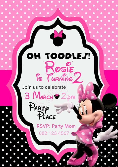 Animated Custom Birthday Invitation - Minnie Mouse - Tiny Shopper