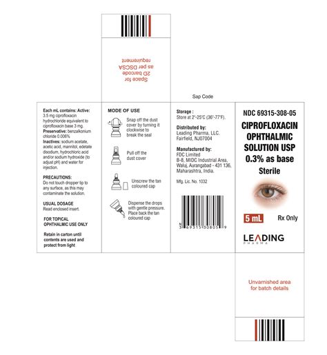 Ciprofloxacin Ophthalmic Solution - FDA prescribing information, side effects and uses